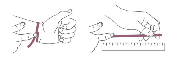 Measuring your wrist with ribbon